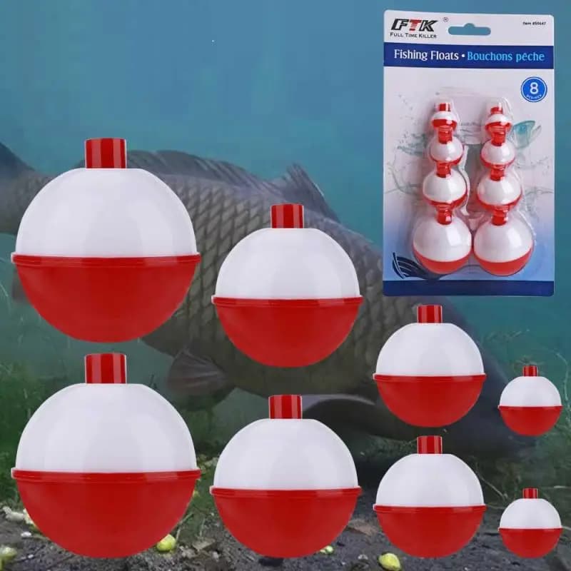 8 Pz/set Bobber Da Pesca Set Formato Della Miscela 2-4.5 cm Snap Duro ABS Galleggianti Da Pesca Rotondi Bobber Pulsante Boa Galleggianti Attrezzatura Da Pesca