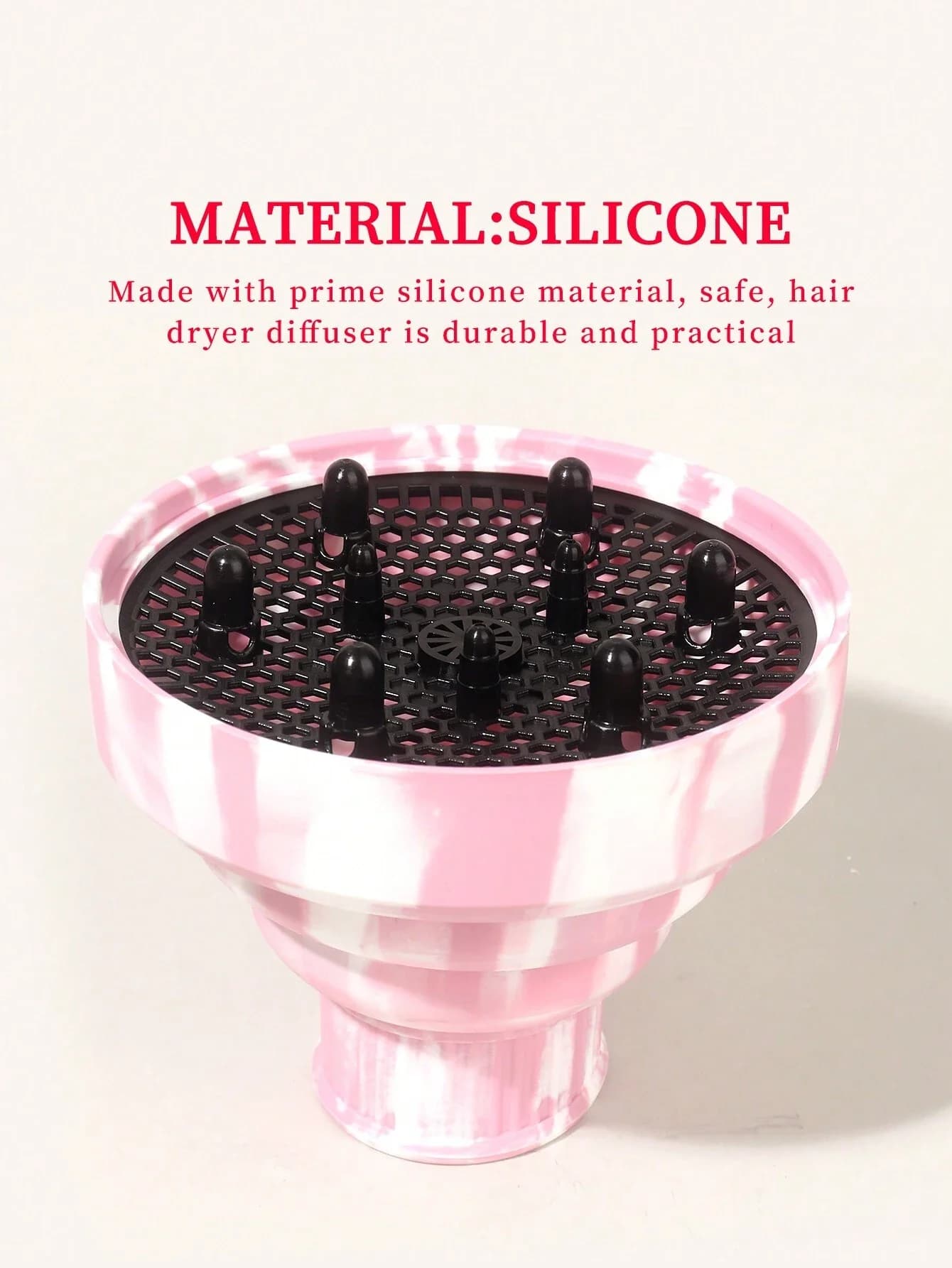 Diffusore in silicone per asciugacapelli, accessorio per asciugatura, arricciatura, styling e massaggio dei capelli, compatibile con asciugacapelli da 1,38 a 1,968 pollici.