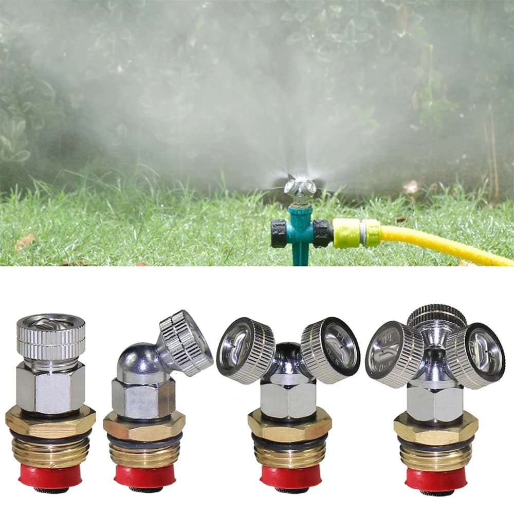 2 pz 1/2 "Mescolareng Ugello Ugello di Spruzzo Irrigazione Rame Nebulizzatore Tubo Connettore Acqua Sprinkler Regolabile per Giardino Prato
