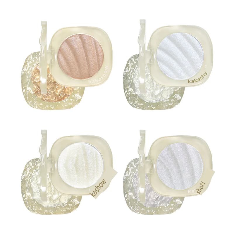 Illuminante Monocromatico Scintillante in Polvere, Vassoio Contouring Effetto Patate Schiacciate Perlescenti, Accessorio Trucco Naturale Illuminante per la Bellezza