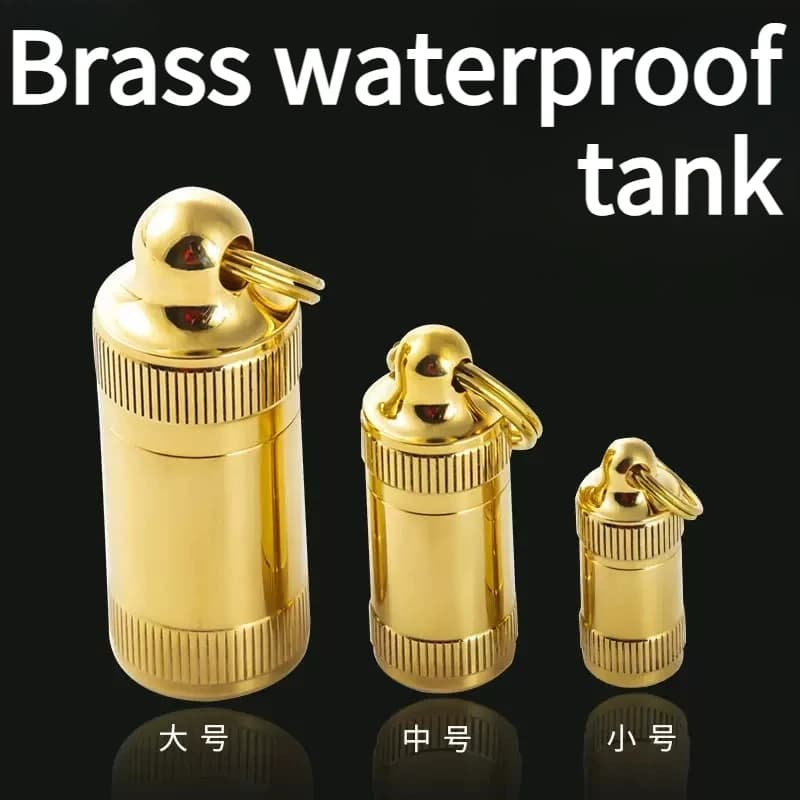 NEW Multi-purpose Brass Sealed Cabin Portable Brass Mini Medicine Box Outdoor Camping EDC Survival Waterproof Can