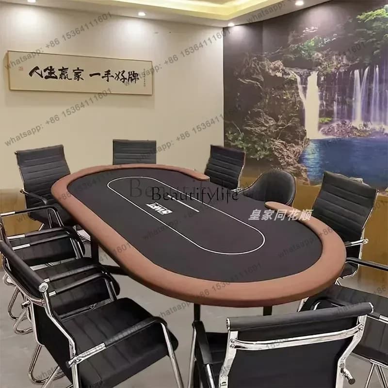 Tavolo Texas Hold'em Set completo Texas Set Depu Sala scacchi e carte Tavolo da poker con sedie e tavolo per carte con coperchio