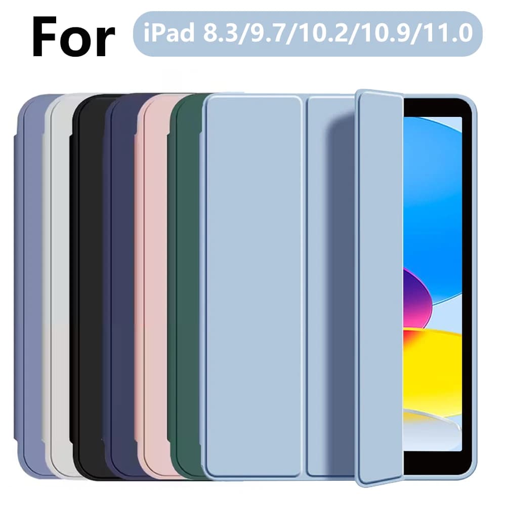 Flip Tri-fold case for iPad 10a 11a generation A16 5 7 8 9 Air 4/5/6/7 Pro 11 12.9 mini Soft protective case with automatic shutdown/reactivation