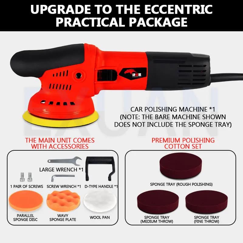 Lucidatrice per auto Ceretta e vetri Macchina eccentrica per graffi Riparazione di bellezza per auto Ceretta Macchina per vetri per pavimenti domestica 220V