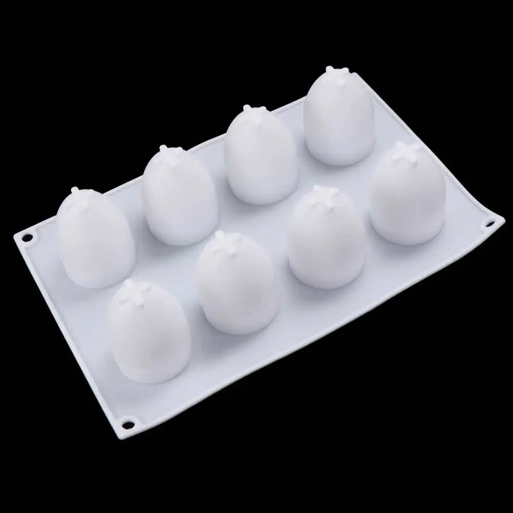 Mousse Cake Silicone Easter Egg Mold 8 Holes Odorless Silicone Mold Food Grade Reusable Eggs Mould Candle Making