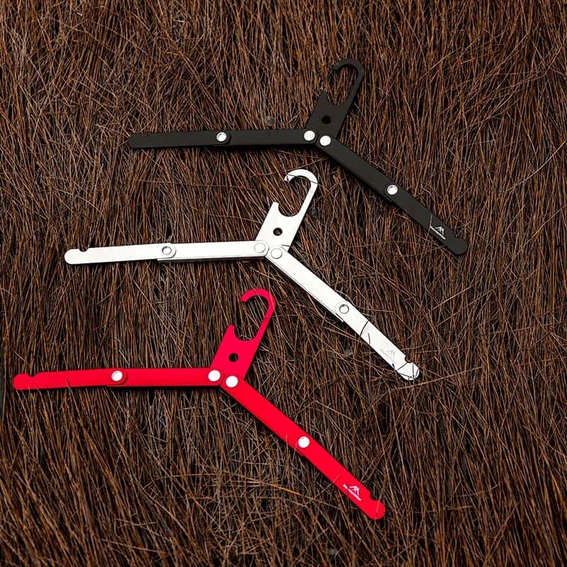 Mountainhiker Folding Household Aluminum Alloy Clothes Hanger Outdoor Camping Portable Coat Drying Rack Metal Hangers for Travel