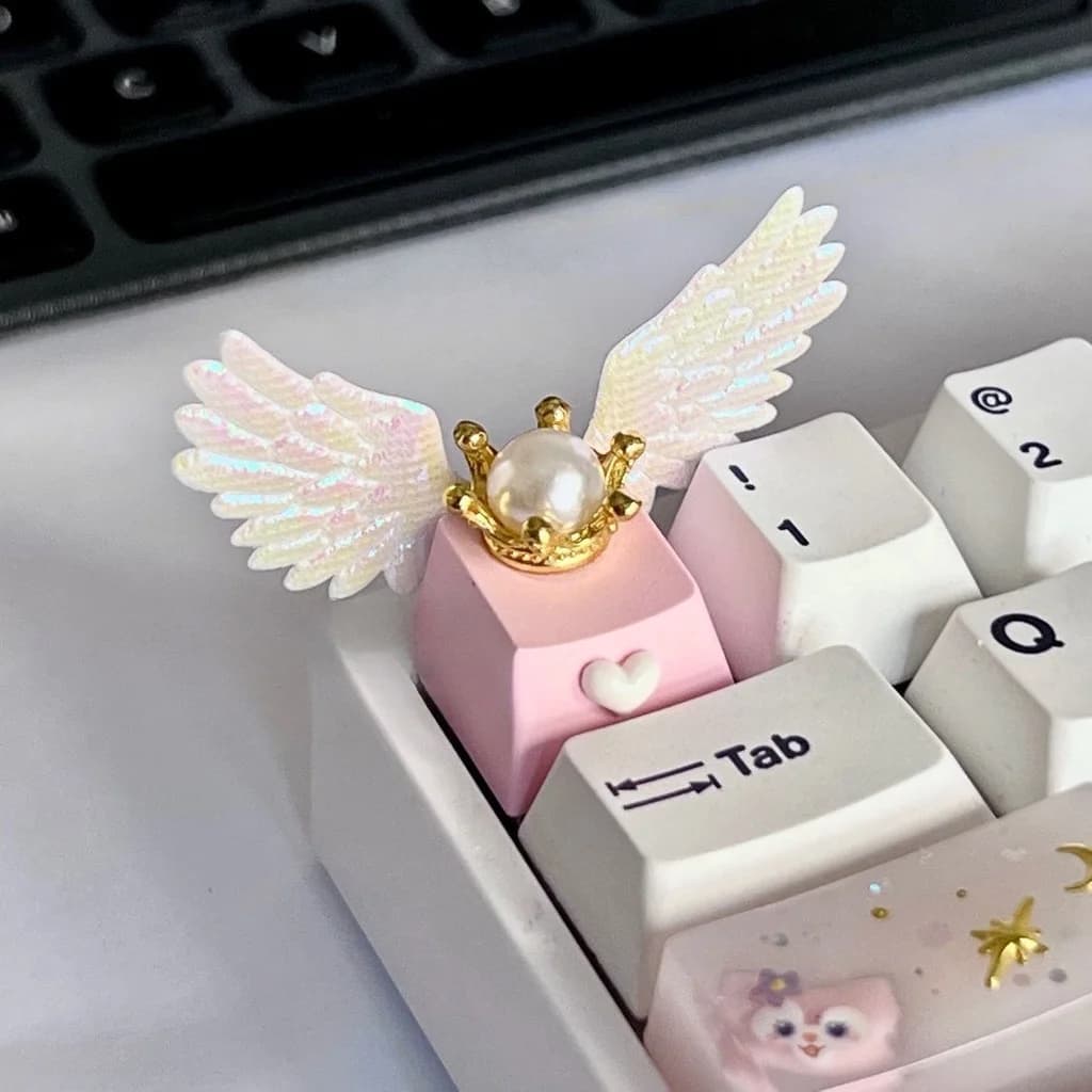 Bellissimo copritasto con ala d'angelo per tastiera meccanica Cherry Cross Axis OEM Keycap Fairy Keycap