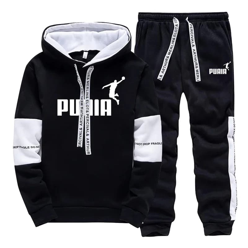 Hot Sales Tracksuit for Man Casual Hooded Sweatshirts Daily Sports Jogging Men's Clothing Classic BlackWhite Single Hoodie Pants