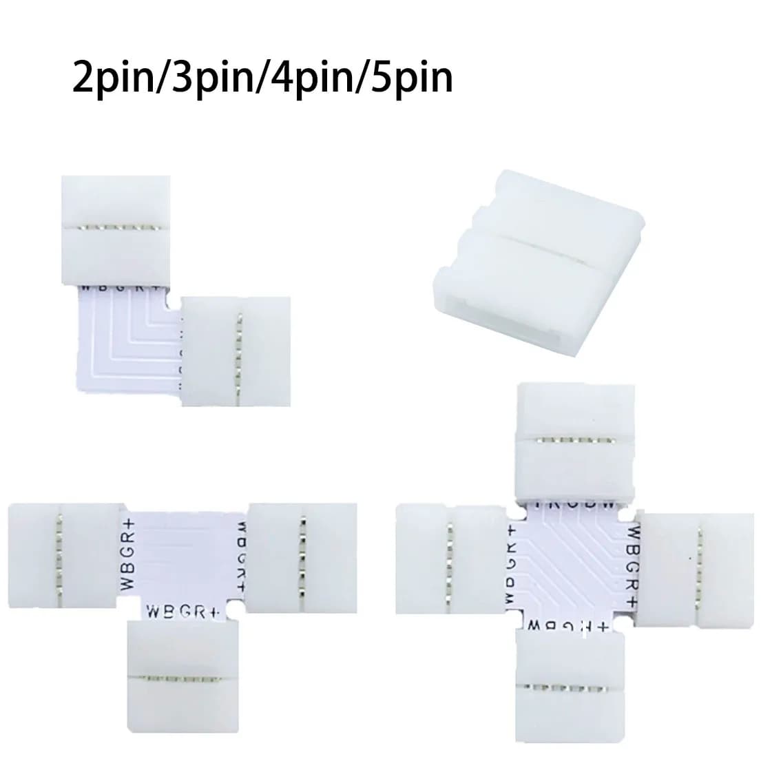 WS2812B WS2811 SK6812 WS2815 Connettore principale a saldatura libera 2/3/4/5PIN Connettore angolare a forma di L/T/X per luce di striscia principale RGB da 10 mm