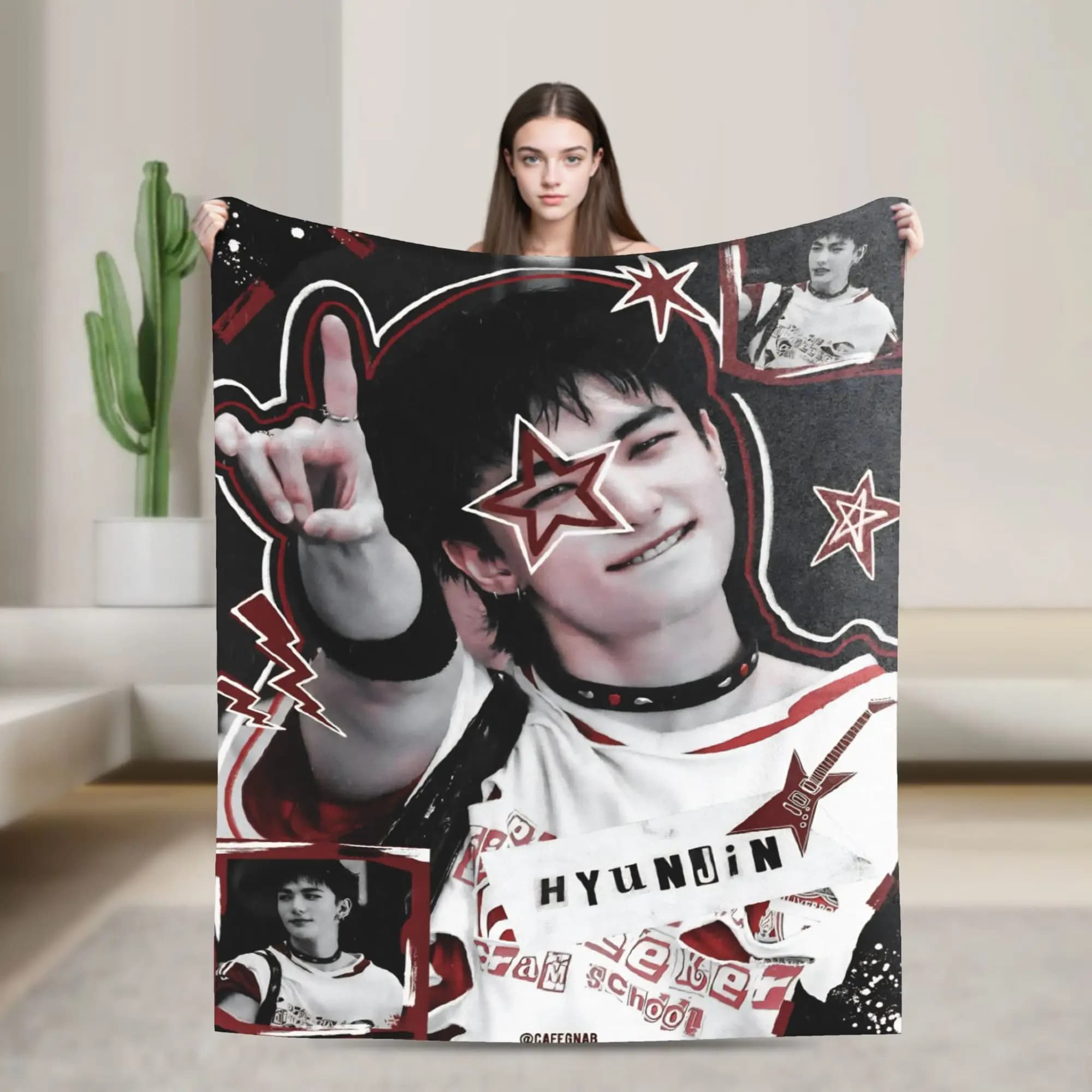 Hyunjin Kpop Idol Coperta Stella coreana Flanella Fantastiche coperte calde per la copertura della sedia del divano estivo