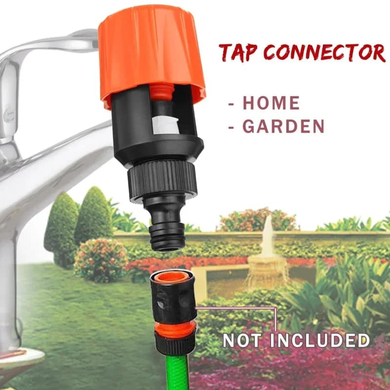 Garden mixer faucet adapter with quick coupling for universal plastic hose 1 piece