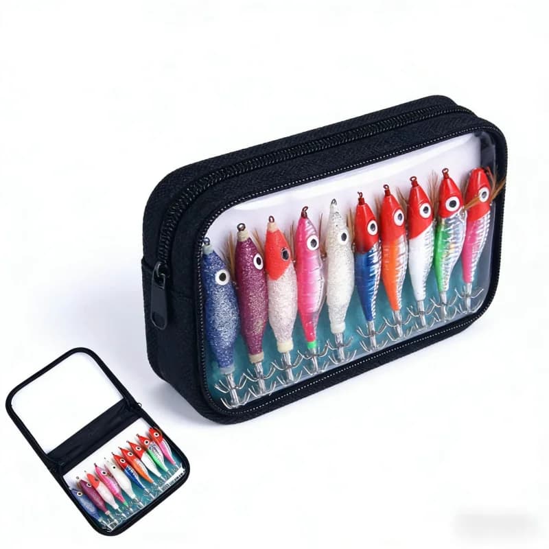 Esca Luminosa Simulata a Forma di Gambero in Legno 10CM9.1G, Esca per Pesca in Mare, Jig per Calamari, Esca per Spigola e Luccio