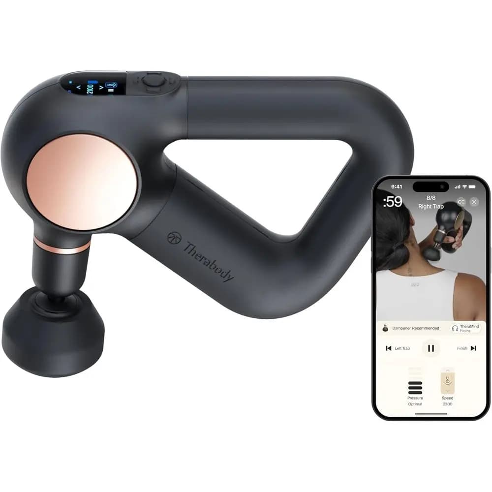 Sense (1st generation) of Therabody - Deep Textile Massage Gun with pre-loaded routine or StrRelie, pain relief and muscle pain k