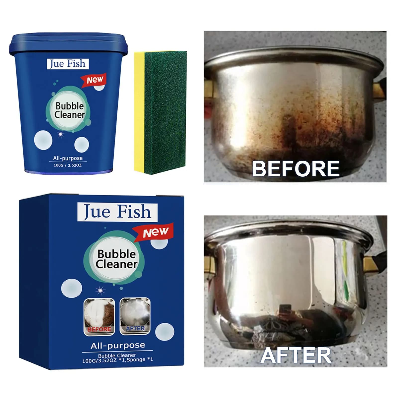 Crema per la pulizia in acciaio inossidabile utensili da cucina macchia detergente per lo sporco pentola per il lavaggio scala inferiore padella per la rimozione della ruggine pentole pasta per la pulizia