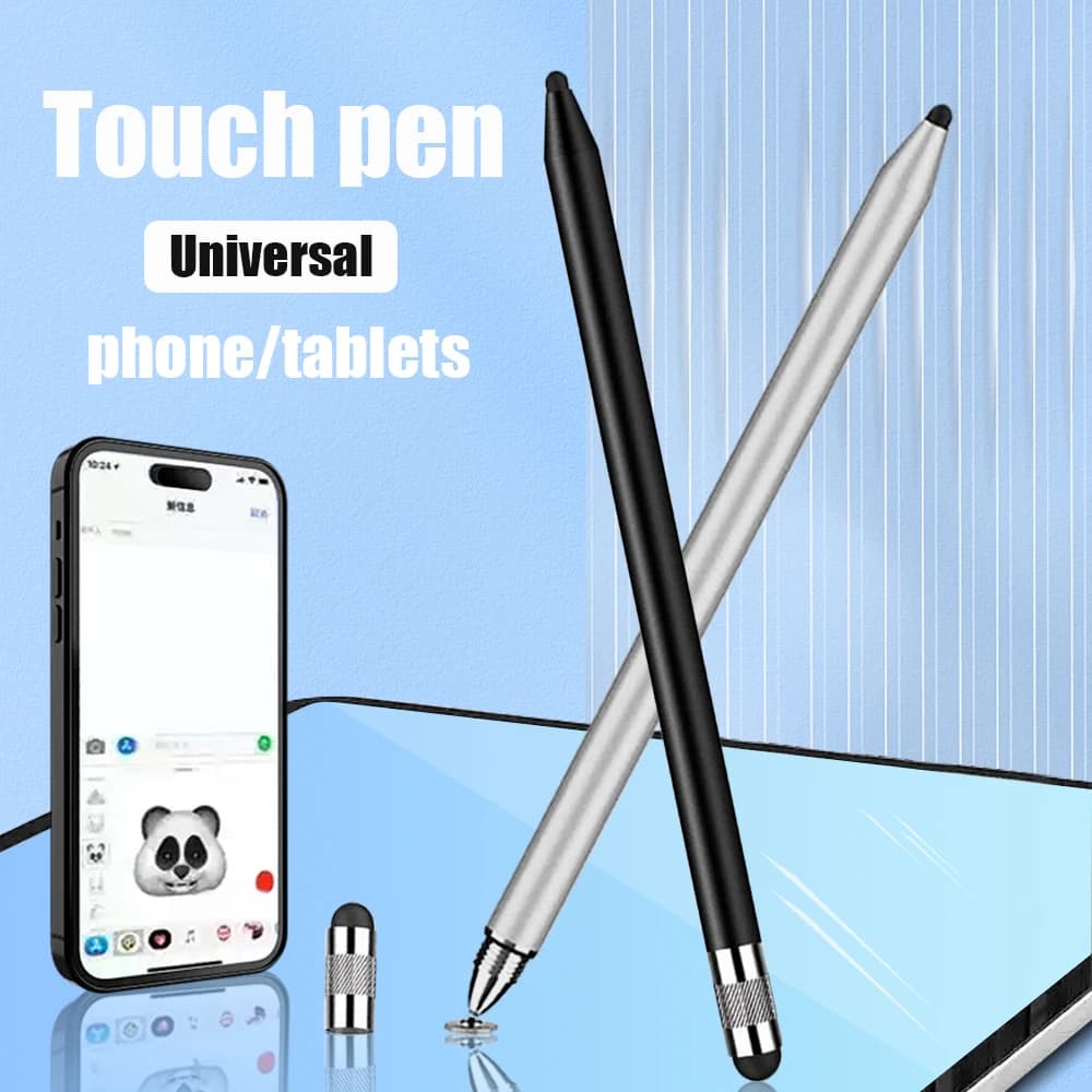 Penna touch universale 2 in1 per iPad Android Smart Phone Stilo Android per tablet Matita Stilo capacitivo Doppio doppio silicone