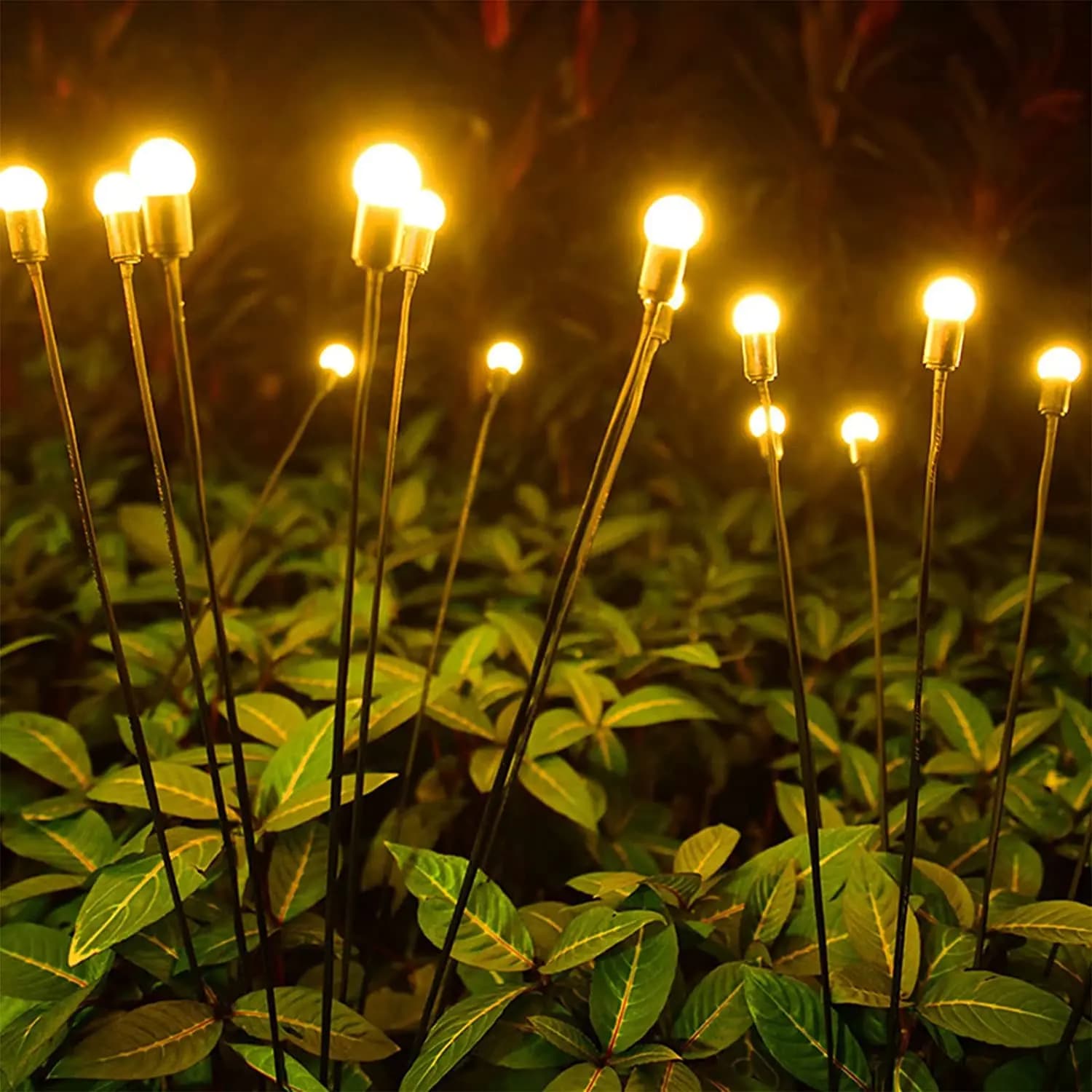 Luci da percorso solari Firefly da 2 pezzi Luci da fata per decorazioni da giardino solari impermeabili a energia solare Luci da palo solari ondeggianti