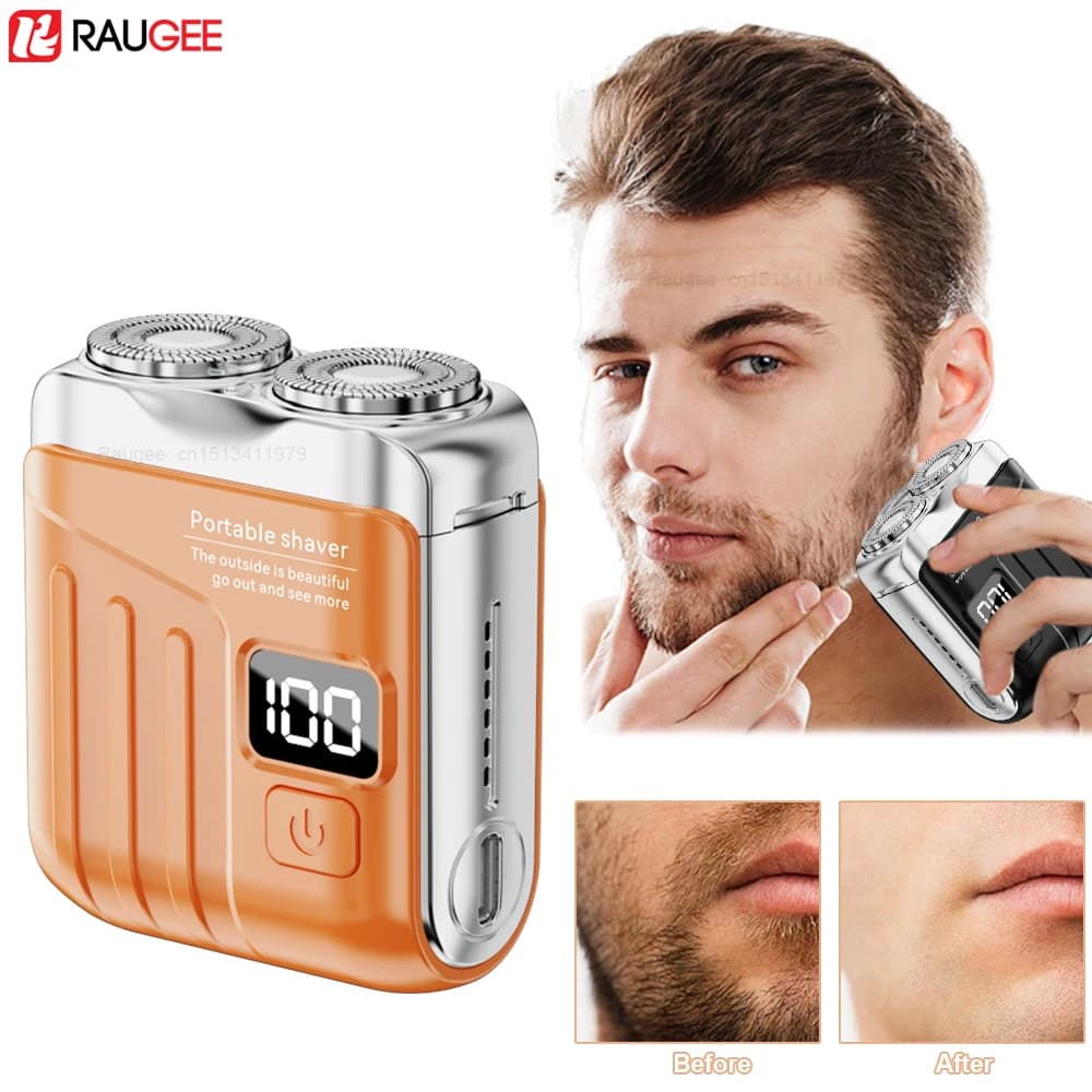 Electric Razor Professional Mini Shaving Portable Digital Display Double Blade Trimmer For USB Rechargeable Shaving For Men