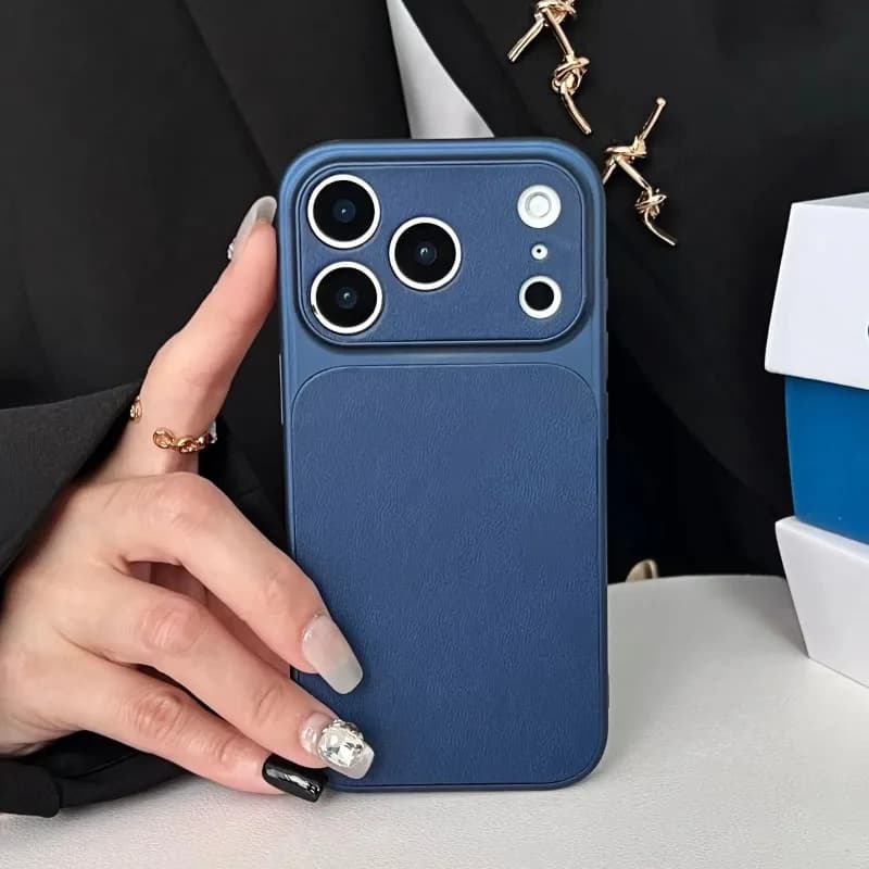 Business Leather Texture Shockproof Plain Case for IPhone 17 Pro Max Air 16 15 14 13 12 Original Protective Skin Friendly Cover
