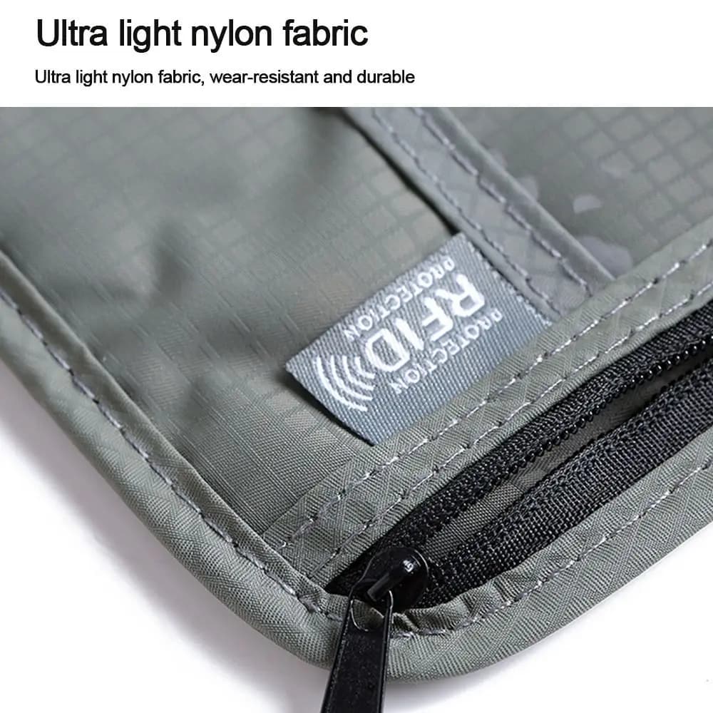 Unisex Nylon RFID Passport ID Bag Waterproof Multi-Functional ID Credit Card Holder Passport Bag Men