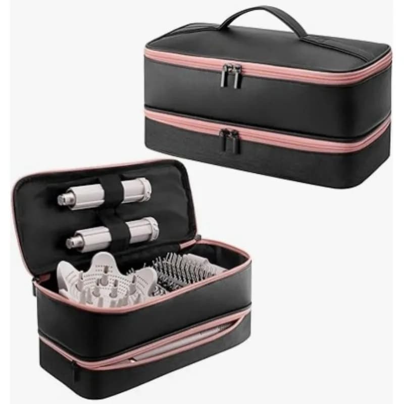Portable travel bag for hair dryer and iron, essential organizer for salon