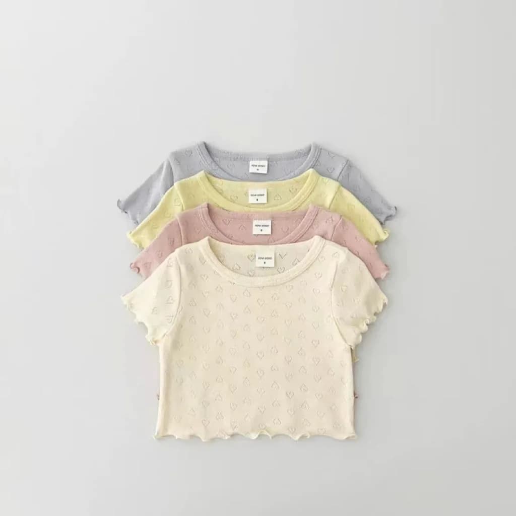 Summer Girl Baby Solid Hollow Out t-shirt manica corta Boy Children traspirante Casual Tshirt Kid Cotton Tops Toddler Ruffle Tees