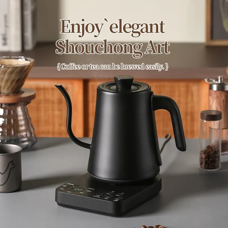 Hand washed coffee machine 110V long mouth swan neck 304 electric kettle