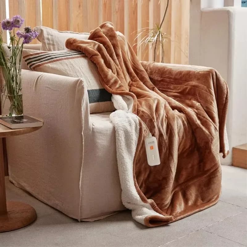 Coperta riscaldata coperta elettrica muslimex-morbida e setosa coperta elettrica con 4 livelli di riscaldamento e 3 ore di spegnimento automatico della coperta riscaldante