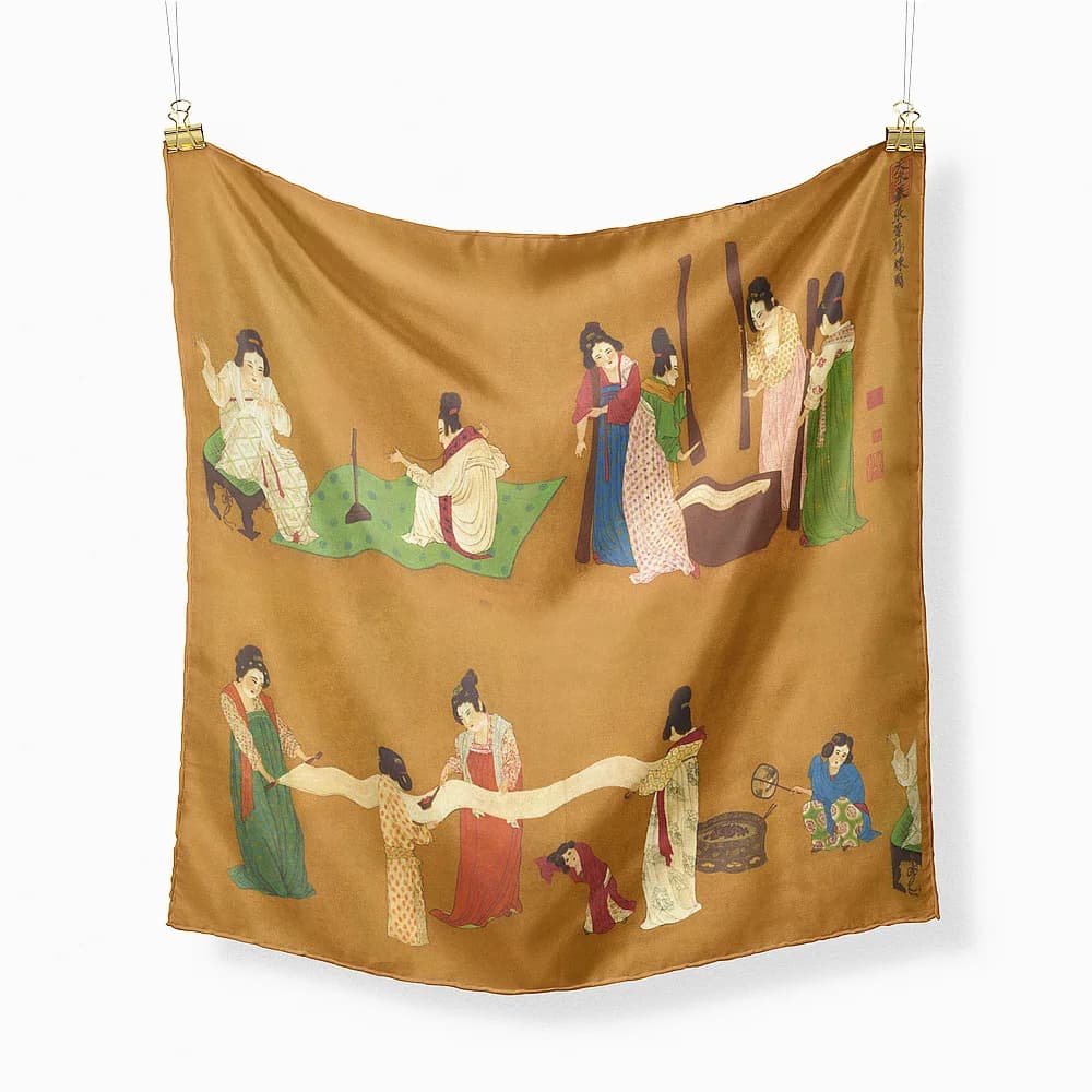 53CM Twill Silk Scarf Woman Practicing Painting Square Scarves Wraps Bandana Small Hijab Silk Foulards Tie Headband Neckerchief
