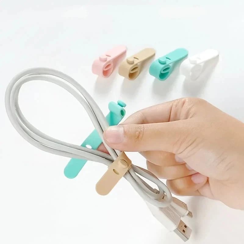 Organizzatore per Cavi di Telefoni Cellulari e Auricolari, 4-24 Pezzi, Clip in Silicone per Gestione e Fissaggio Cavi