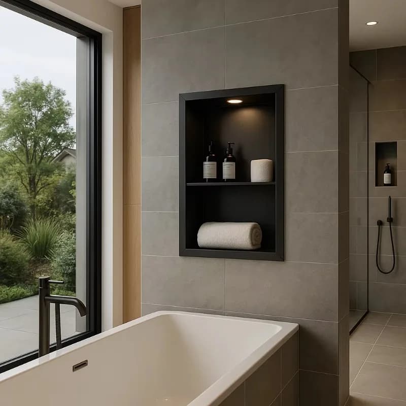Modern Stainless Steel Bathroom Accessories Recessed Shelves Toilet Paper Holder Bathroom Niche