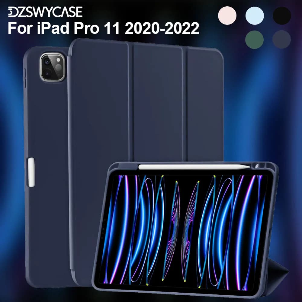 Custodia per iPad Pro 11 pollici 4a/3a/2a generazione 2022/2021/2020 con portapenne Custodia protettiva intelligente, Sveglia/Sleep automatico