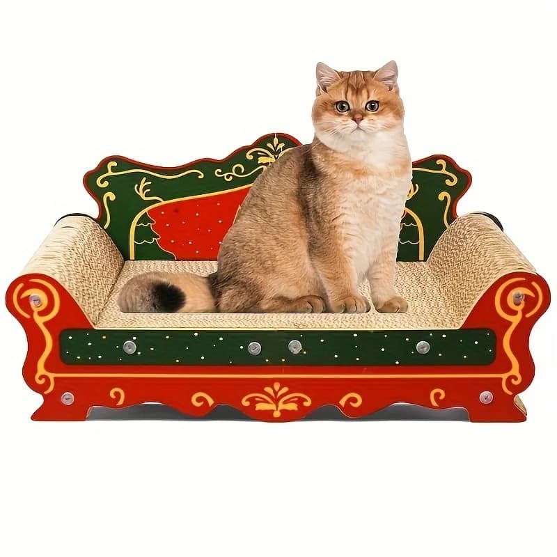 Divano a forma di gatto per tirare e strisciare, lettino e lettiera - Tiragraffi per gatti in cartone spesso, adatto per gatti da interno, pad tiragraffi multi-misura con