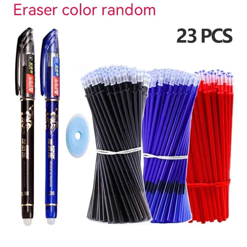 Set di penne gel cancellabili Penna a sfera kawaii blu a punta fine da 0,5 mm per scrivere materiale scolastico per ufficio di cancelleria coreana