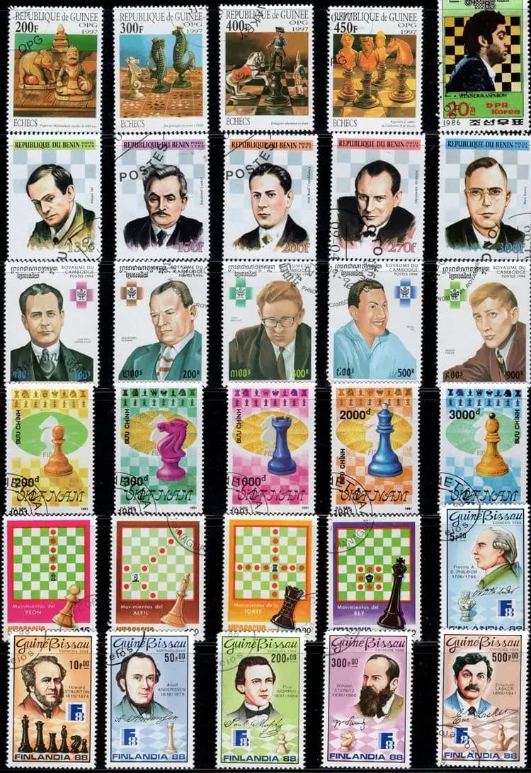 50 Pz/lotto di Scacchi Timbro Argomento Tutti I Diversi Provenienti Da Molti Paesi NON Ripetere Francobolli con Timbro Postale per la Raccolta