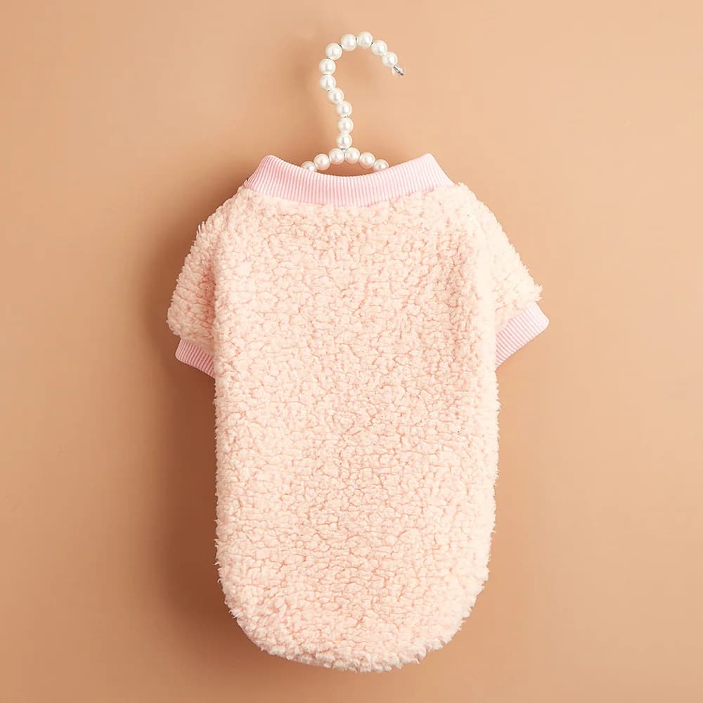 Cute Fashion Dog Clothes Pink Plush Hoodie Autumn Winter New Cat Apparel Pet Two-Legged Shirt Puppy Sweatshirt