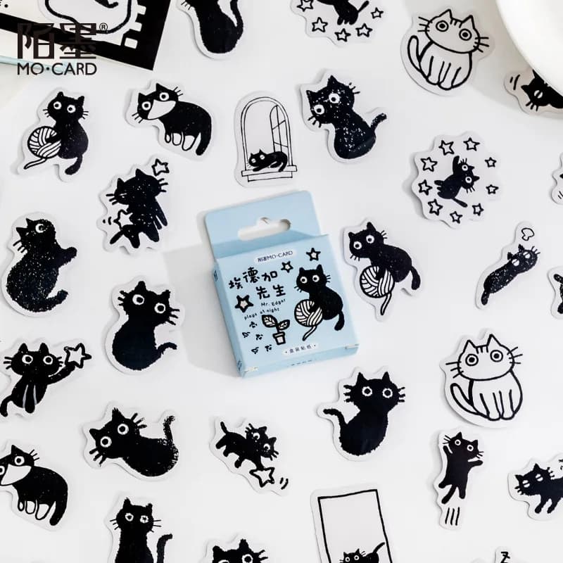 45 pcs/lot Kawaii cat dog Daily life Paper Small Diary Mini Cute box Stickers set Scrapbooking Flakes Journal Stationery