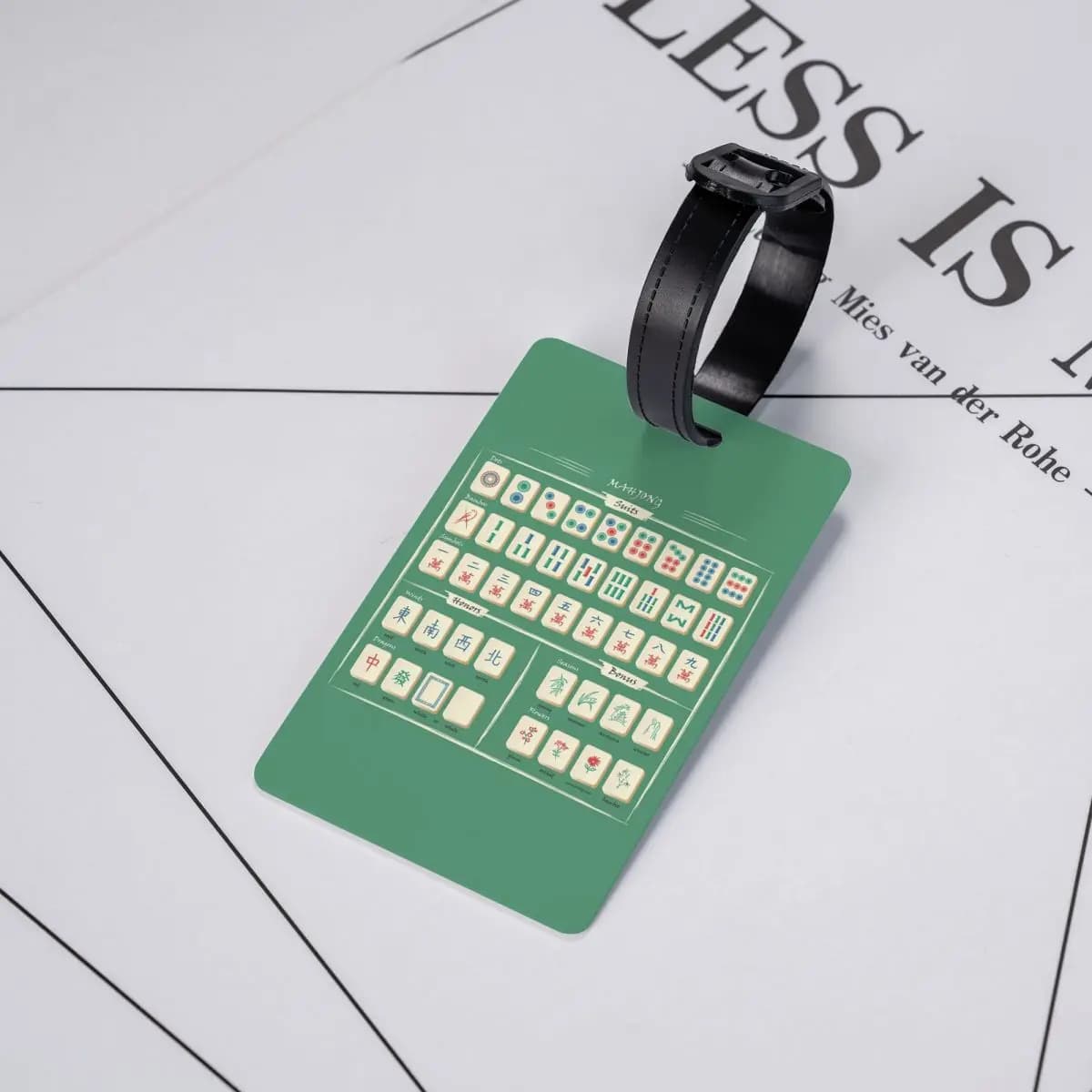 Etichette per Bagagli con Motivo Mahjong, Accessori per Valigie, Tag per Bagaglio da Viaggio, Porta Etichetta con Nome e Indirizzo