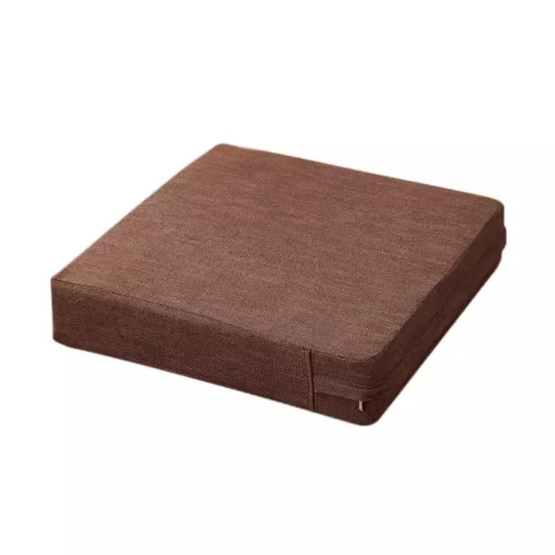 Linen Fabric Seat Cushion, Washable Floor Meditation Cushion, Balcony Thickened Square Cushion