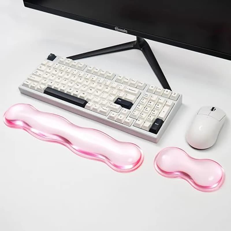 Poggiapolsi Ergonomico in Silicone per Tastiera e Mouse, Morbido e Fresco, Tappetino per Computer Portatile, Ufficio e Casa