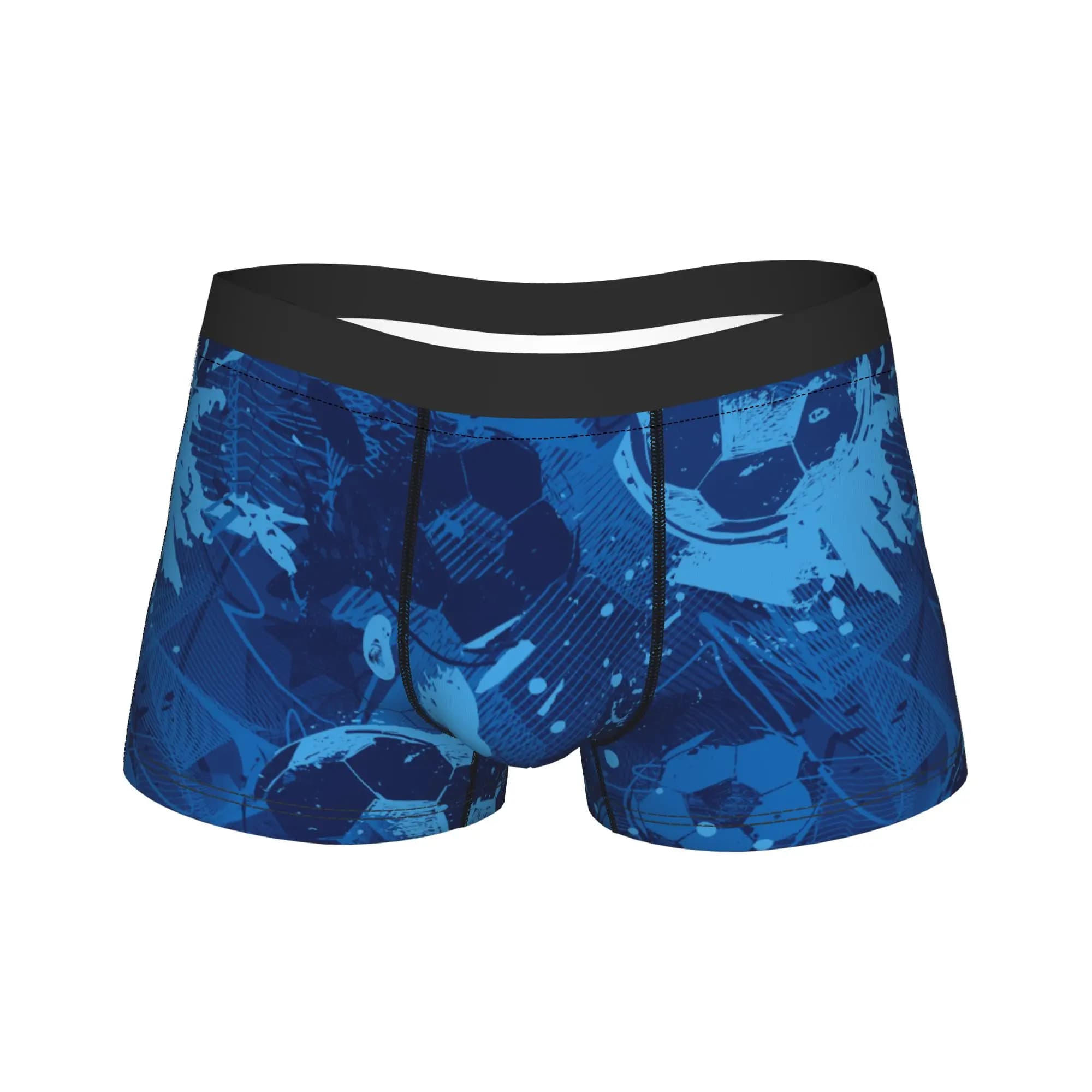 Men Cartoon Soccer Ball Football Long Underwear Humor Boxer Briefs Shorts Panties Male Soft Underpants M-XXL