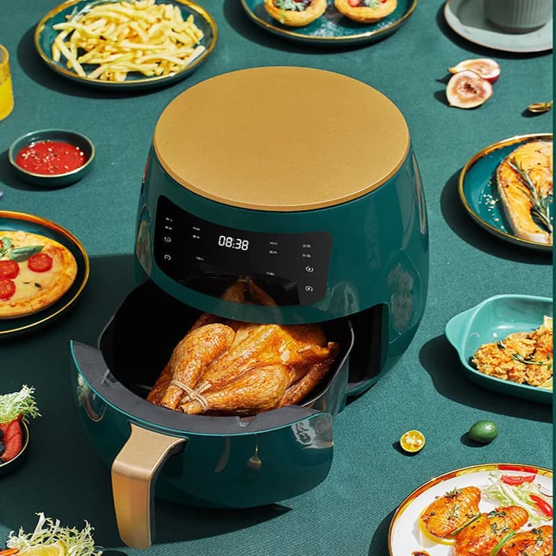 1400W 4.5L Multifunction Air Fridge Oil-free sanitary cooker Touch LCD display Non-stick frying pan Cooking Heating Roasted kitchen machine