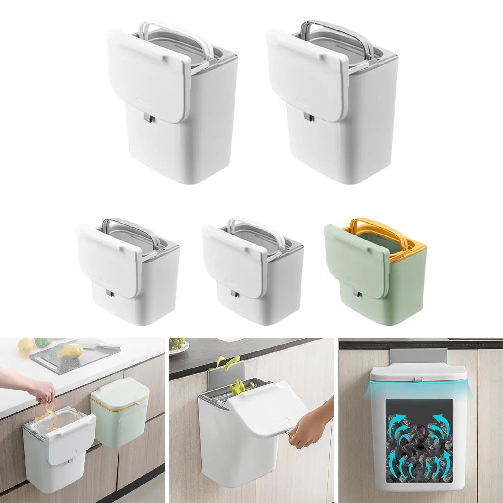 sotto il lavello Bidone della spazzatura Due metodi di installazione Bidone del compost dei rifiuti della cucina per contatore