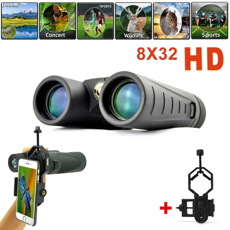 Visionking Potente binocolo 8x32 a lungo raggio portatile da campeggio all'aperto Turismo Attrezzatura da viaggio Telescopio professionale per tetto HD