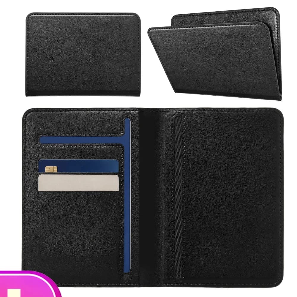 Location Compatible Passport Holder Anti-Lost Smart Tracker PU Leather Multi-Card Slot Travel Wallet Wireless Charging
