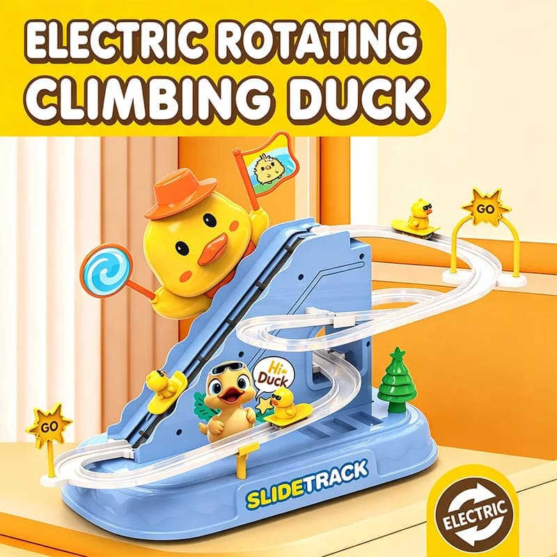 Ducks Stair Climbing Toys Flashing Lights And Music Duck Roller Coaster Track Escalator Toy Parent Child Interactive Games