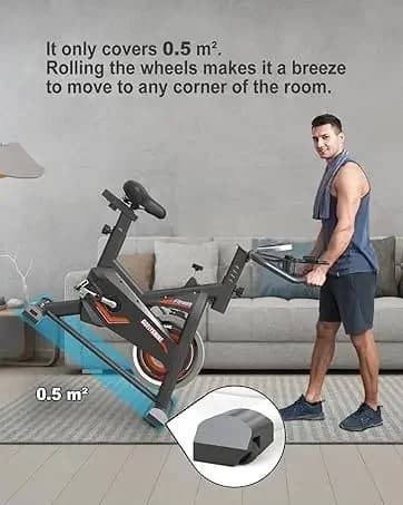 th indoor cycling bike for home cardio gym, training bike with iPad support and LCD monitor, silent belt transmission