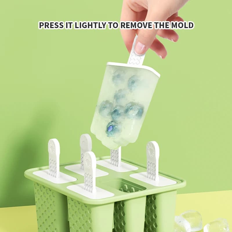 Stampi per ghiaccioli in silicone, 6 pezzi, con 6 bastoncini riutilizzabili, stampi per ghiaccioli facili da sformare e riutilizzabili.
