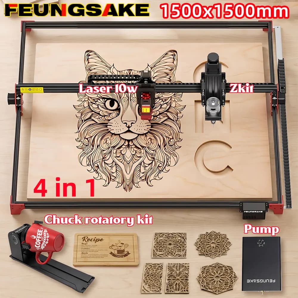FEUNGSAKE 40w Laser Engraving And Cutting Machine Air Assist Pump Wood Printer Laser Engraver Machine 20W Cnc Router Desktop