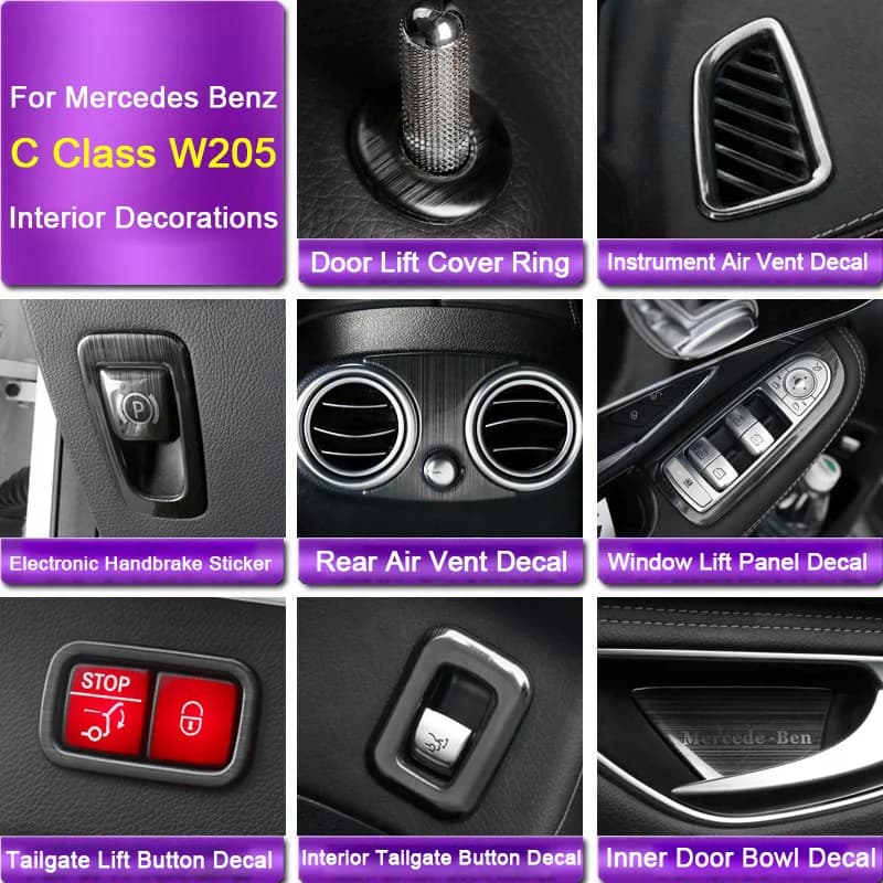 Per Mercedes Benz Classe C W205 2015 2016 2017 2018 2019 2020 2021 Cruscotto Auto Uscita Aria Telaio Tazza Pannello Accessori Interni