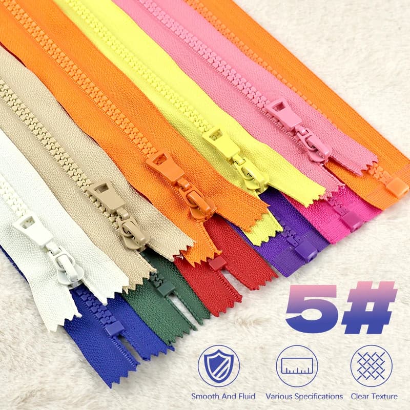 Set di 5 Pezzi # Cerniere in Resina: Chiusura a Fondo Chiuso 15-25cm e a Fondo Aperto 30-80cm per Giacche, Decorazioni di Abbigliamento, Accessori per Cucito Fai-da-Te